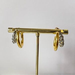 New plated, two-tone twist earrings. Silver and gold color.